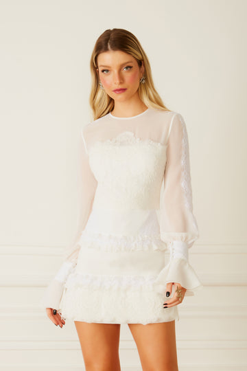 FABULOUS AGILITÀ - Vestido Curto Claudia Off White - Inverno 22